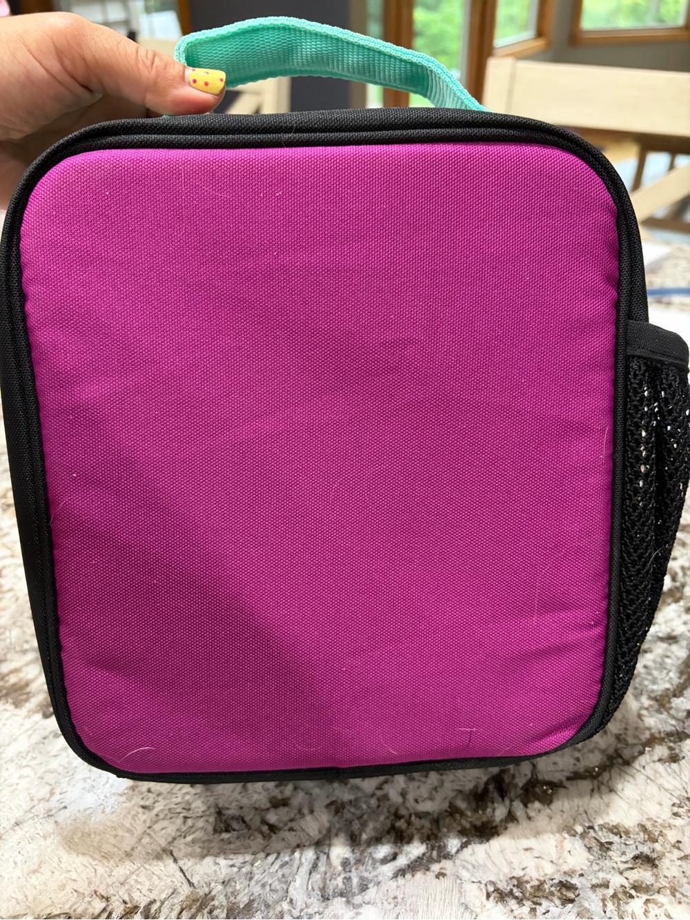 Pottery Barn Kids Pink Spider Web Lunchbox with Teal Trim - Picture 6 of 11